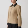 Solange Zip Up Collared Jacket – Natural