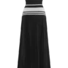 Solaris Strapless Contrast Knit Maxi Dress – Black/White
