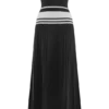 Solaris Strapless Contrast Knit Maxi Dress – Black/White