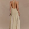 Soleil Knit And Mesh Halter Maxi Dress – Cream Soleil Knit And Mesh Halter Maxi Dress – Cream