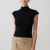 Sonny Short Sleeve Knit Top – Black