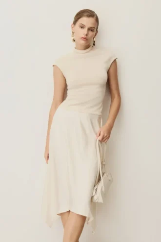 Sonny Short Sleeve Knit Top – Cream