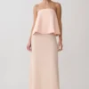 Sophia Satin Strapless Maxi Dress – Peach Sophia Satin Strapless Maxi Dress – Peach