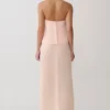 Sophia Satin Strapless Maxi Dress – Peach Sophia Satin Strapless Maxi Dress – Peach