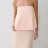 Sophia Satin Strapless Maxi Dress – Peach Sophia Satin Strapless Maxi Dress – Peach