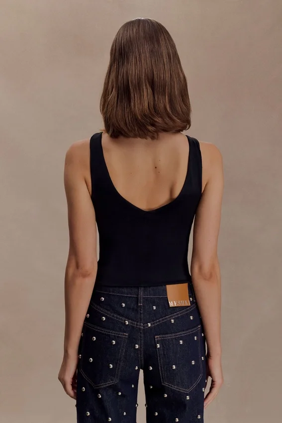 Spencer Slinky Top with Hardware – Black Spencer Slinky Top with Hardware – Black