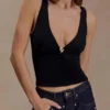 Spencer Slinky Top with Hardware – Black Spencer Slinky Top with Hardware – Black