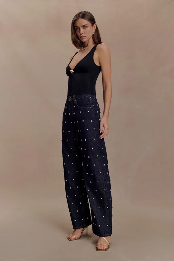 Spencer Slinky Top with Hardware – Black Spencer Slinky Top with Hardware – Black