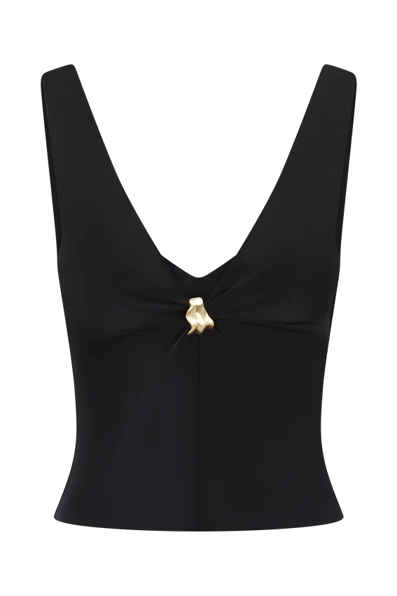 Spencer Slinky Top with Hardware – Black Spencer Slinky Top with Hardware – Black