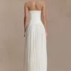 Stacie Pleated Halter Maxi Dress – Ivory Stacie Pleated Halter Maxi Dress – Ivory