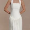 Stacie Pleated Halter Maxi Dress – Ivory Stacie Pleated Halter Maxi Dress – Ivory