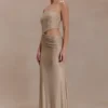 Starla Strapless Diamante Maxi Dress – Gold Starla Strapless Diamante Maxi Dress – Gold