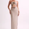 Stassie Strapless Rose Diamante Maxi Dress – Nude Stassie Strapless Rose Diamante Maxi Dress – Nude