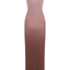 Stella Draped Slinky Maxi Dress – Mocha Ombre