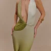 Stella Draped Slinky Maxi Dress – Ombre Vintage Olive Stella Draped Slinky Maxi Dress – Ombre Vintage Olive