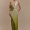 Stella Draped Slinky Maxi Dress – Ombre Vintage Olive Stella Draped Slinky Maxi Dress – Ombre Vintage Olive