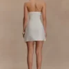 Steph Strapless Linen Mini Dress – White Steph Strapless Linen Mini Dress – White