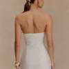 Steph Strapless Linen Mini Dress – White Steph Strapless Linen Mini Dress – White