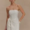 Steph Strapless Linen Mini Dress – White Steph Strapless Linen Mini Dress – White