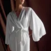 Sterling Satin Bridal Robe – Ivory Sterling Satin Bridal Robe – Ivory