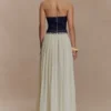 Suella Chiffon Denim Maxi Dress – Indigo Blue Suella Chiffon Denim Maxi Dress – Indigo Blue