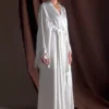 Sullivan Satin Bridal Robe With Lace – Ivory Sullivan Satin Bridal Robe With Lace – Ivory