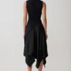 Suong High Neck Gathered Top – Black