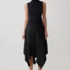 Suong High Neck Gathered Top – Black