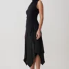 Suong High Neck Gathered Top – Black