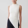 Suong High Neck Gathered Top – White