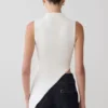 Suong High Neck Gathered Top – White