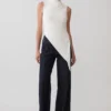 Suong High Neck Gathered Top – White