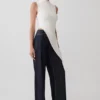 Suong High Neck Gathered Top – White