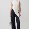 Suong High Neck Gathered Top – White