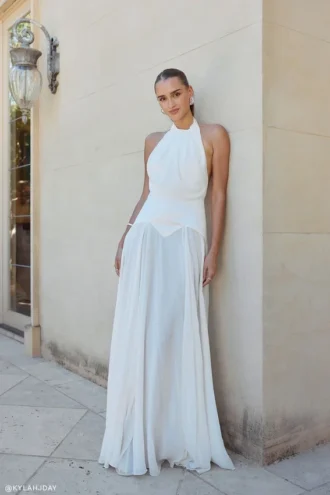 Susan Chiffon Halter Maxi Dress – Ivory