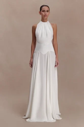 Susan Chiffon Halter Maxi Dress – Ivory