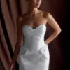 Suzette Taffeta Bow Mini Dress – White