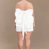 Suzette Taffeta Bow Mini Dress – White