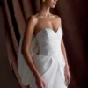 Suzette Taffeta Bow Mini Dress – White
