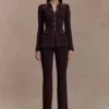 Suzie Ribbed Flared Pants – Chocolate Suzie Ribbed Flared Pants – Chocolate