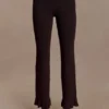 Suzie Ribbed Flared Pants – Chocolate Suzie Ribbed Flared Pants – Chocolate