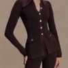 Suzie Ribbed Long Sleeve Longline Top – Chocolate