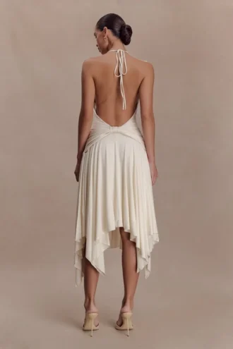 Sylvie Modal Hankie Midi Dress – Ivory