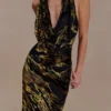 Talila Cowl Front Maxi Dress – Velvet Burnout Talila Cowl Front Maxi Dress – Velvet Burnout