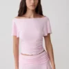 Talise Modal Flounce Short Sleeve Top – Ballet Pink