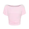 Talise Modal Flounce Short Sleeve Top – Ballet Pink