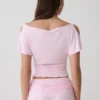 Talise Modal Flounce Short Sleeve Top – Ballet Pink