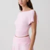 Talise Modal Flounce Short Sleeve Top – Ballet Pink