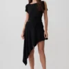 Talise Modal Flounce Short Sleeve Top – Black