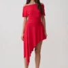 Talise Modal Flounce Short Sleeve Top – Red